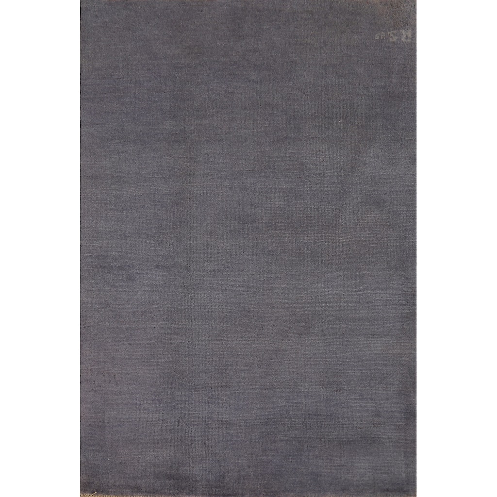 Blue Gray Modern Gabbeh Oriental Rug Handmade Wool Carpet - 3'3" x 4'10"