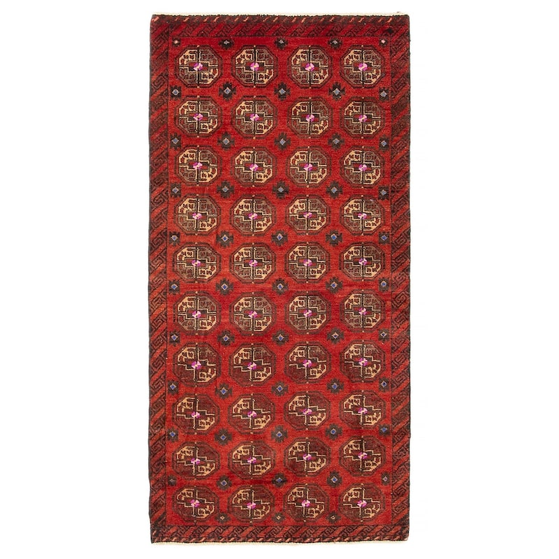 ECARPETGALLERY Hand-knotted Baluch Red Wool Rug - 2' 5" x 4' 11" - Red - 2' 5" x 4' 11" - Rectangle