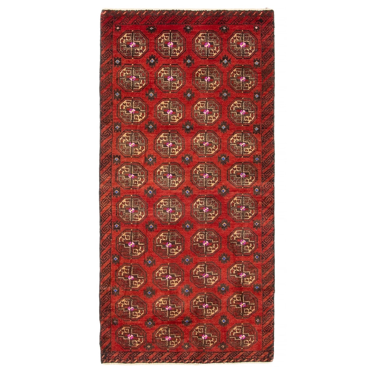 ECARPETGALLERY Hand-knotted Baluch Red Wool Rug - 2' 5" x 4' 11"