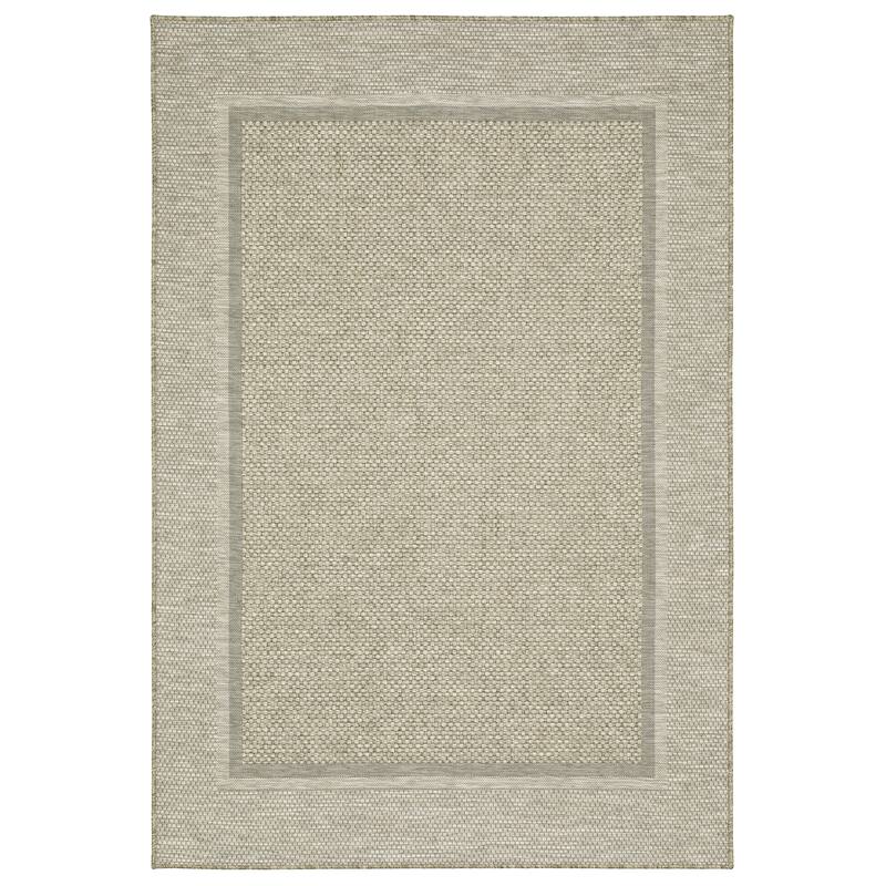 Vista Home Tangelo Bordered Tan/Black Ultimate Performance Area Rug - 6'7" x 9'2"