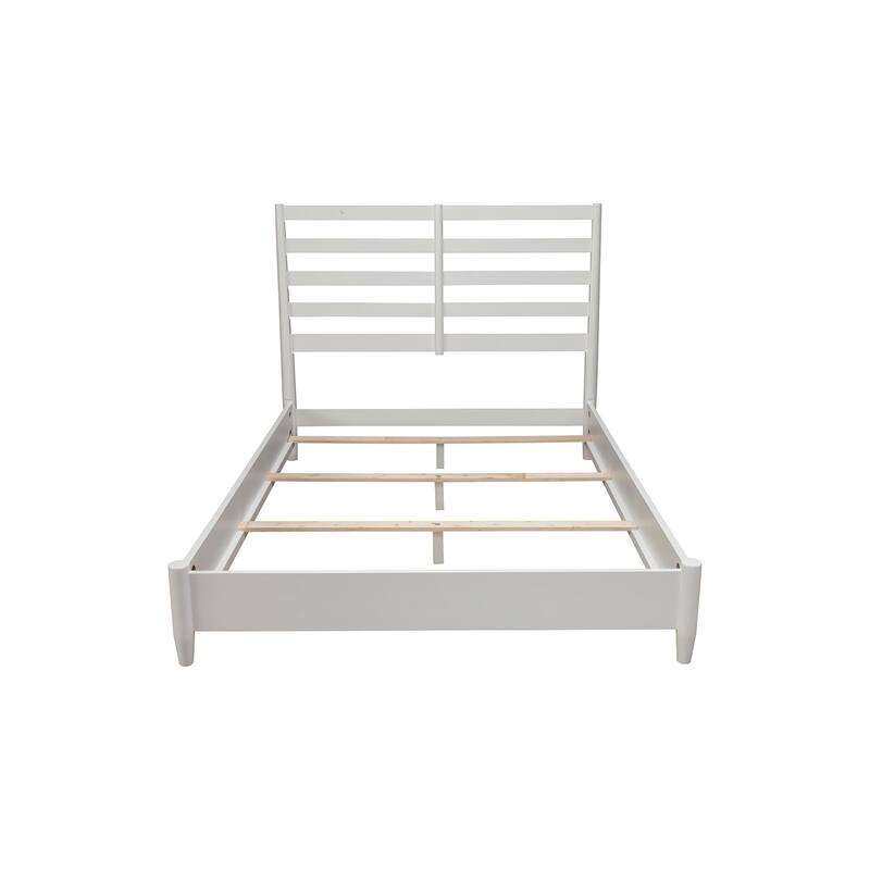 California King Bed with Headboard - Handmade Wooden Platform Bed Frame, White Finish, 90"L x 76.5"W