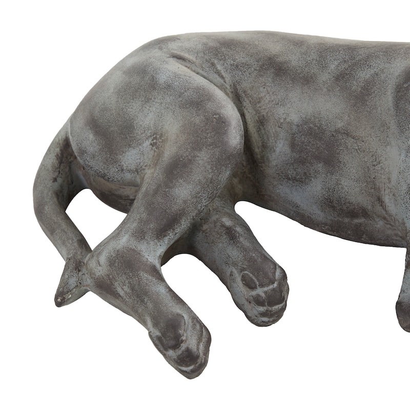 Magnesium Oxide Indoor Outdoor Dog Garden Sculpture - Grey or Dark Grey - 23 x 13 x 6