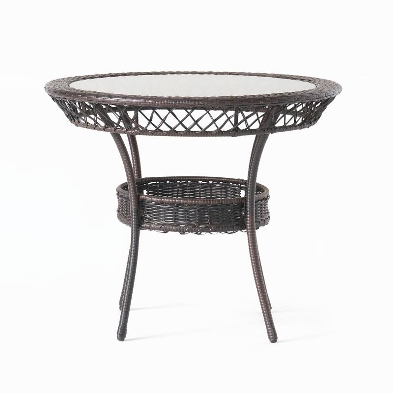 outdoor PE 34IN GLASS TABLE (KD)