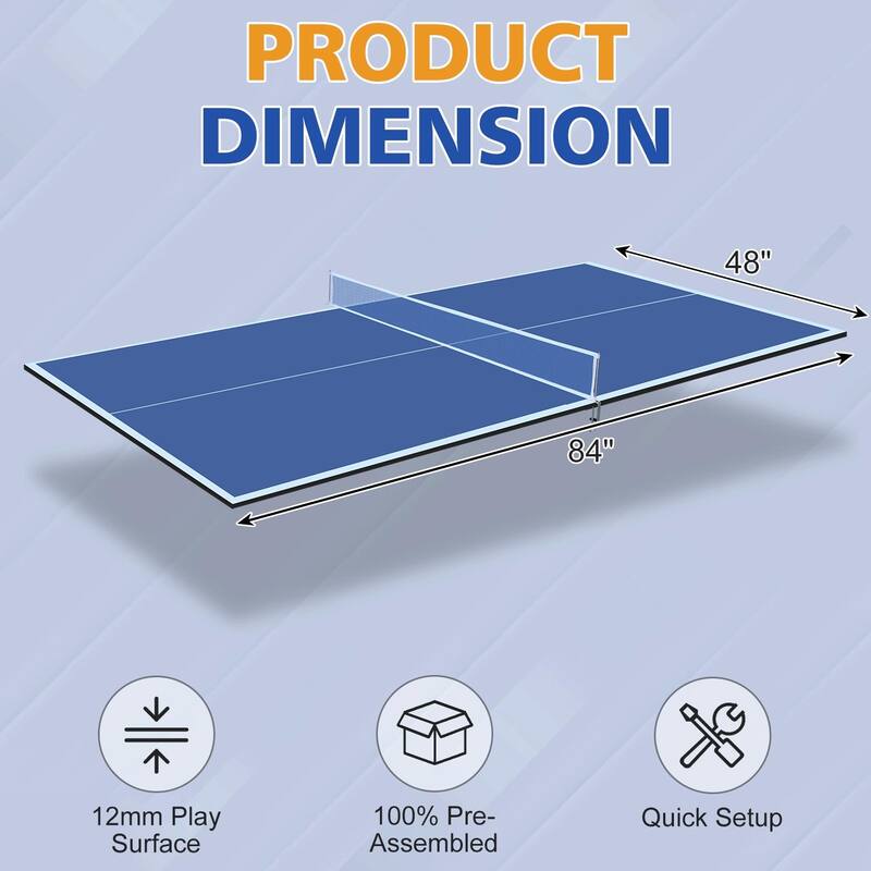 Foldable Ping Pong Conversion Top with Net & Post Included