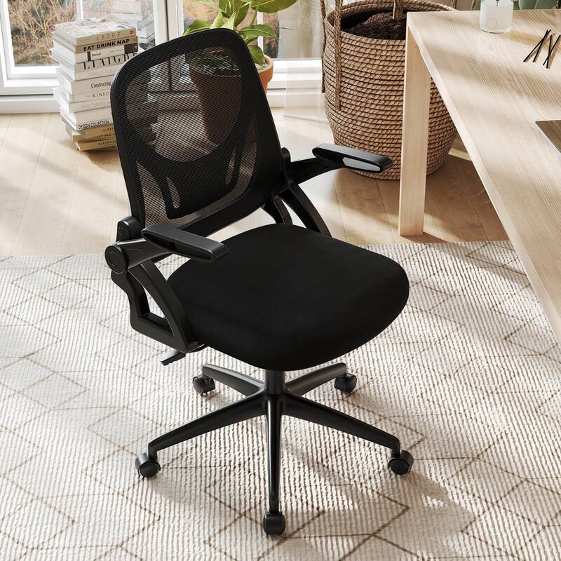 Costway Mesh Office Chair with Lumbar Support & Flip-up Arms Rolling - See Details
