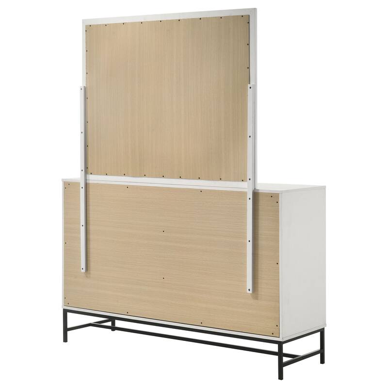 Sonora 6-drawer Bedroom Dresser and Dresser with Mirror White