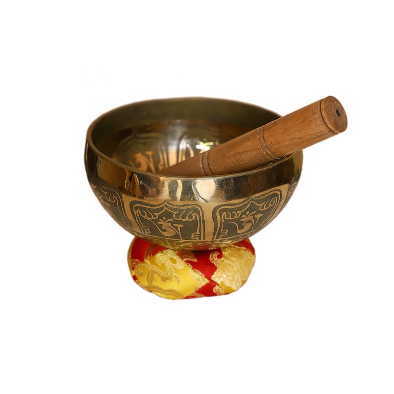 Cottage Handicraft ,Hand-made Singing Bowl, Small with free Elephant Gift