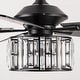 preview thumbnail 17 of 19, 52" Black Wood Modern Crystal Indoor Ceiling Fan Chandelier with Remote