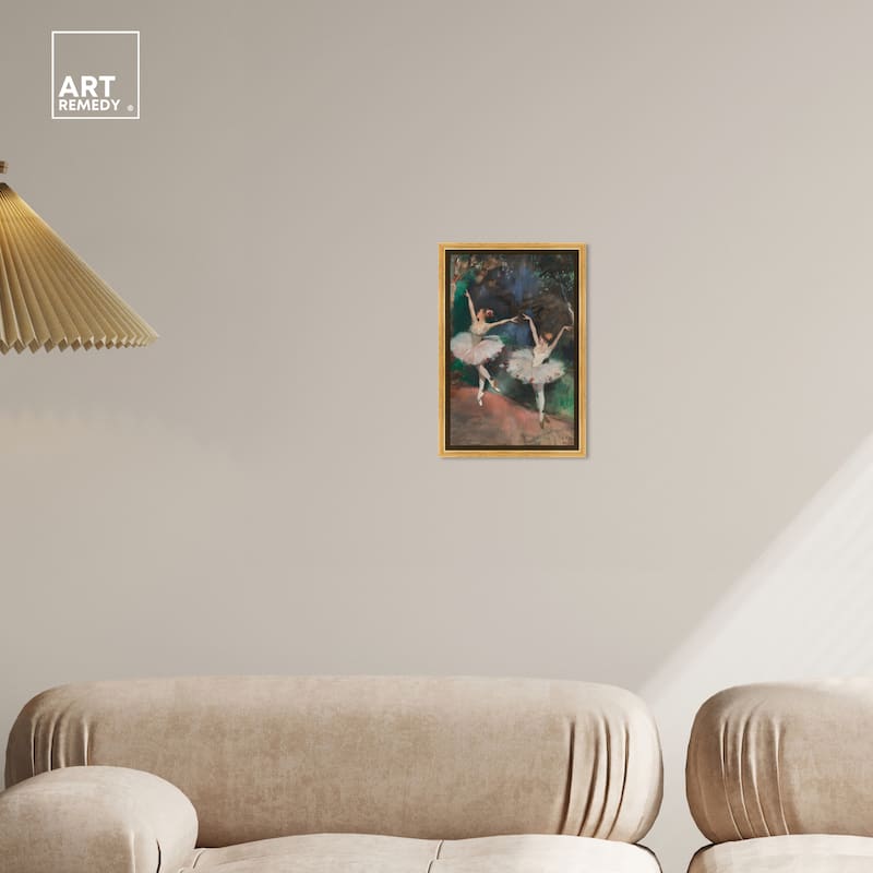 Art Remedy Classical Ballerinas Framed Impressionism 1 Piece Canvas Wall Art /Monet And Van Gogh Inspired Art