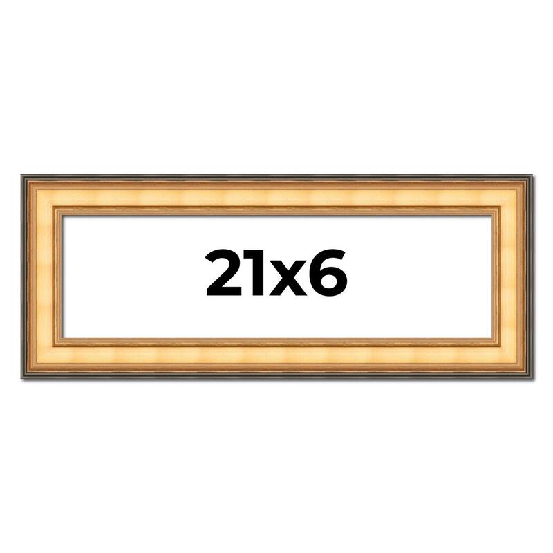 21x6 Frame Gold Plein Aire Solid Wood Picture Frame Width 2 Inches |