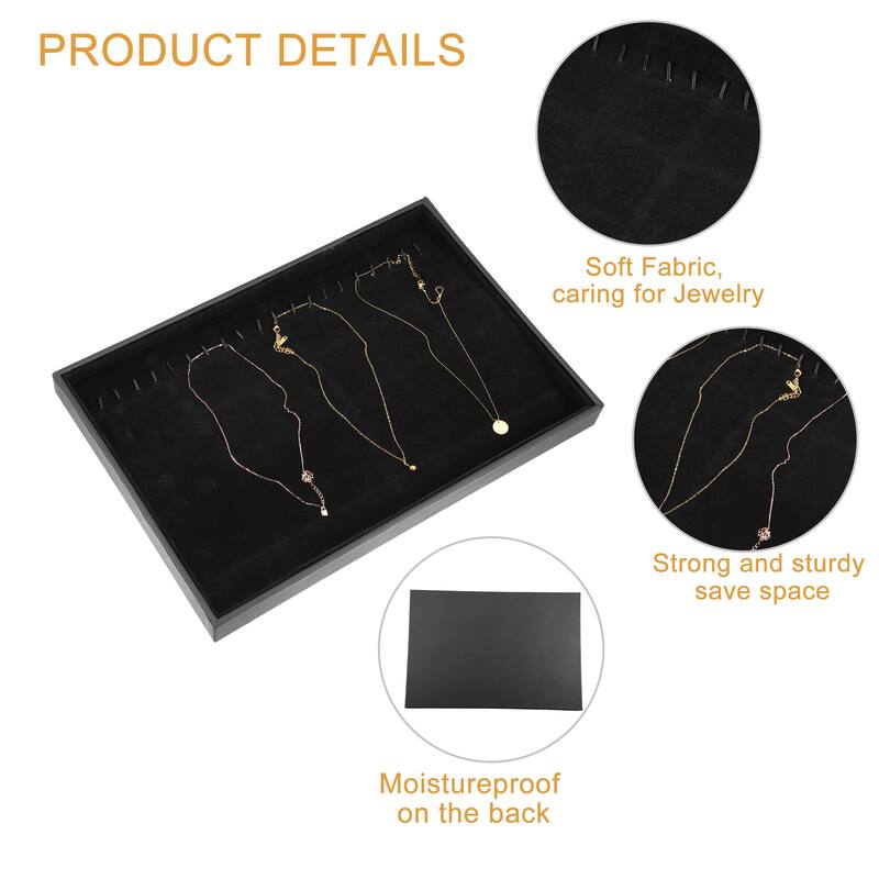 Velvet Necklace Jewelry Tray Stackable Tray Showcase for Necklace