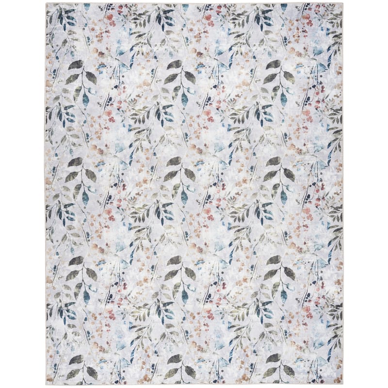 Nourison Washables Indoor Multicolored Floral Area Rug