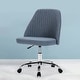 preview thumbnail 21 of 33, Home Office Chair Twill Fabric Ergonomic Desk Chair Computer Task Chair Vanity Chair Blue