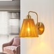 preview thumbnail 5 of 14, Hand-Woven Brass Brown Paper Rope 1-Light Wall Sconce