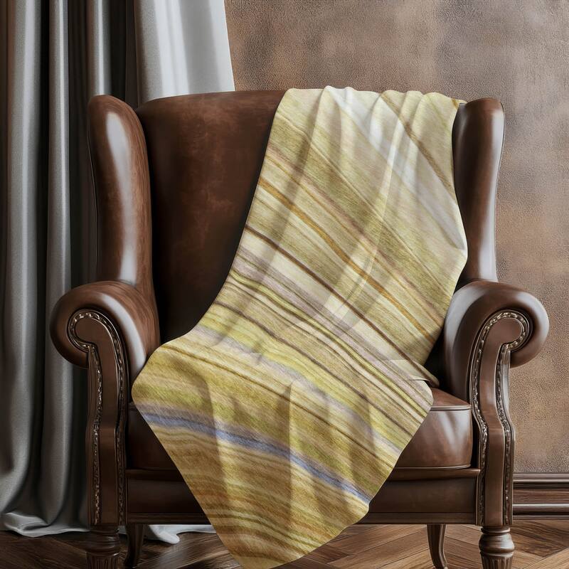 Premium Machine Washable Contemporary Stripe Sherpa Throw Blanket
