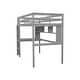 preview thumbnail 12 of 22, Elegant Twin Loft Bed with built-in desk and bookcase of three compartments, Guardrails and Ladder, Maximized Space
