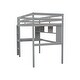 preview thumbnail 11 of 11, Grey Twin Size Wood Loft Bed with Desk, Shelves, and Guardrail