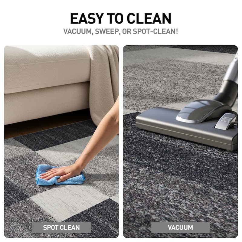 World Rug Gallery Modern Boxes Design Non-slip (Non-skid) Area Rug