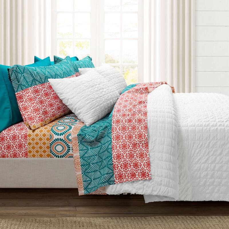 Lush Decor Bohemian Stripe Soft 6 Piece Sheet Set