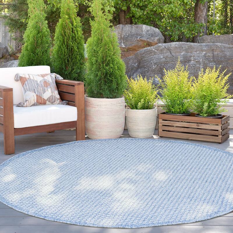 Dennis Coastal Windowpane Indoor/Outdoor Area Rug
