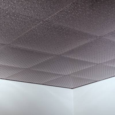 FASÄDE Minidome Decorative Vinyl 2ft x 2ft Lay in Ceiling Panel in Galvanized Steel (5 Pack)