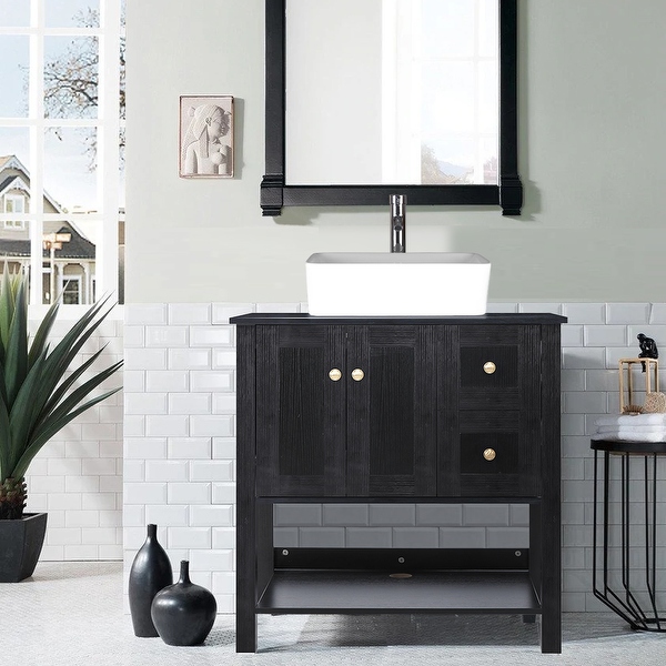 Vessel sink vanity outlet base