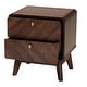 preview thumbnail 3 of 9, Markell Mid-Century Transitional Walnut Brown Finished Wood 2-Drawer Nightstand