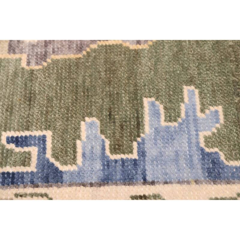 ECARPETGALLERY Hand-knotted Modern Oushak Dark Green Wool Rug - 10'2 x 14'0