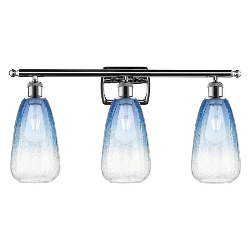 Innovations Lighting Endless Possibilities Ballston - Brookhaven Almond - 3 Light 26" Bath Vanity Light - Polished Chrome/Sapphire Blue