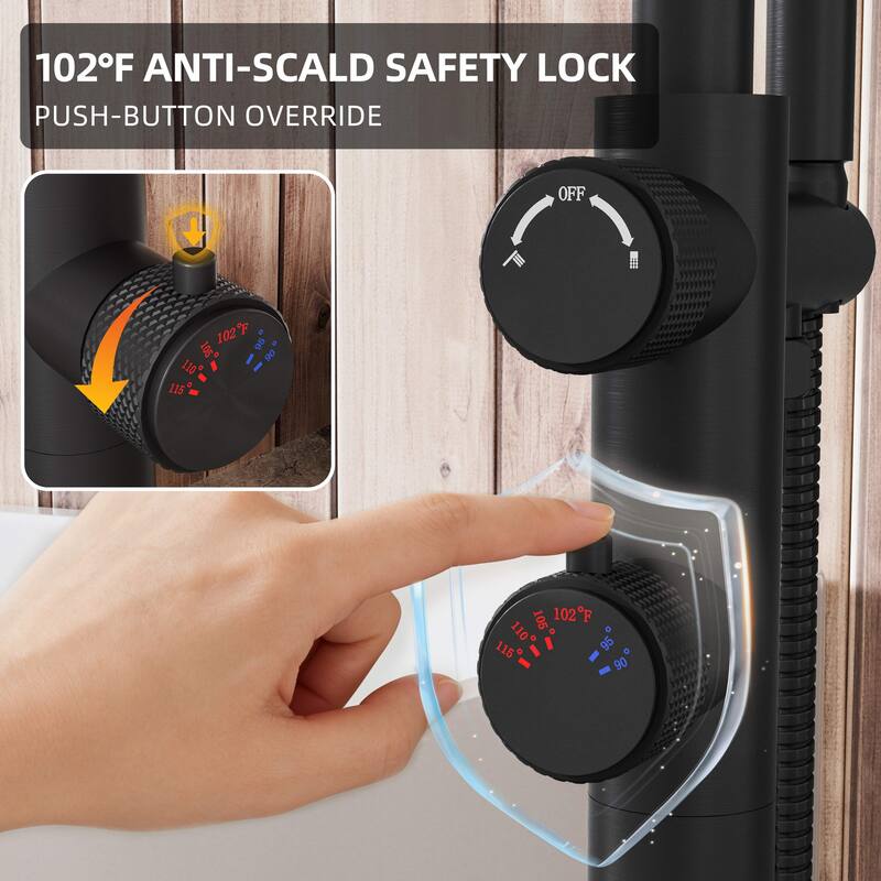 Modland Freestanding Thermostatic Bathtub Faucet with Hand Shower Outdoor 316 Stainless Steel