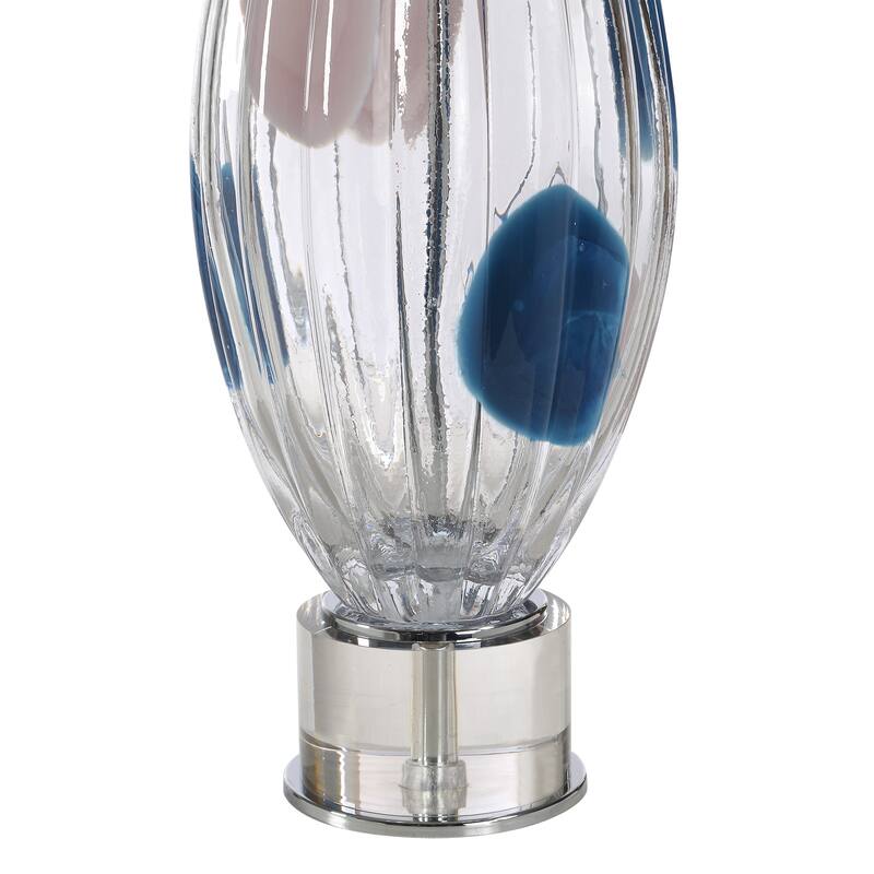 Everren Luxor 30.0" Height Table Lamps, Clear And Blue