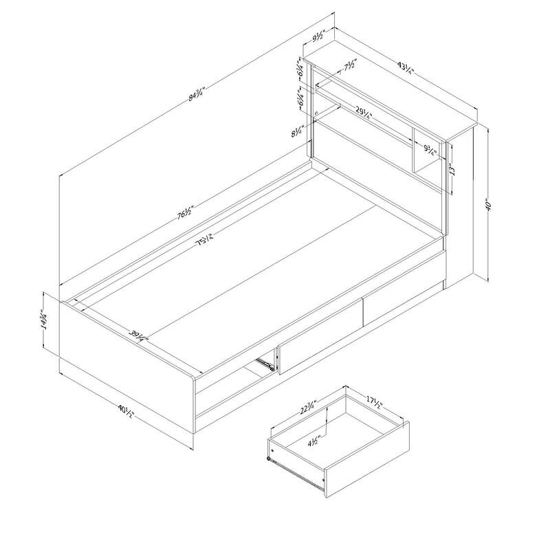 South Shore Yodi Bed and Headboard Set