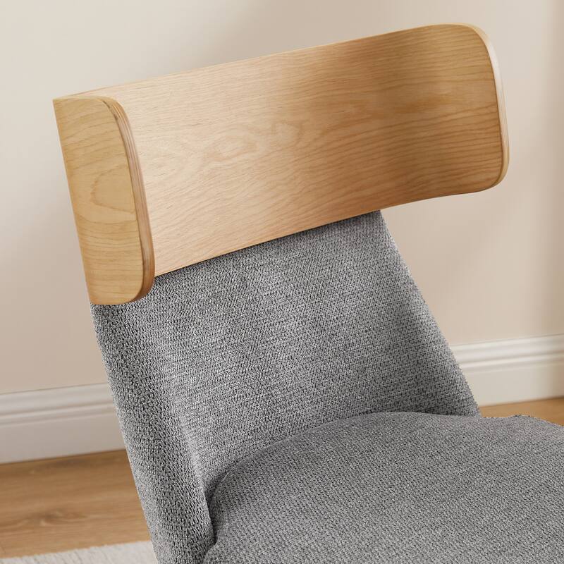 Art Leon Wood and Fabric Swivel Desk Chair