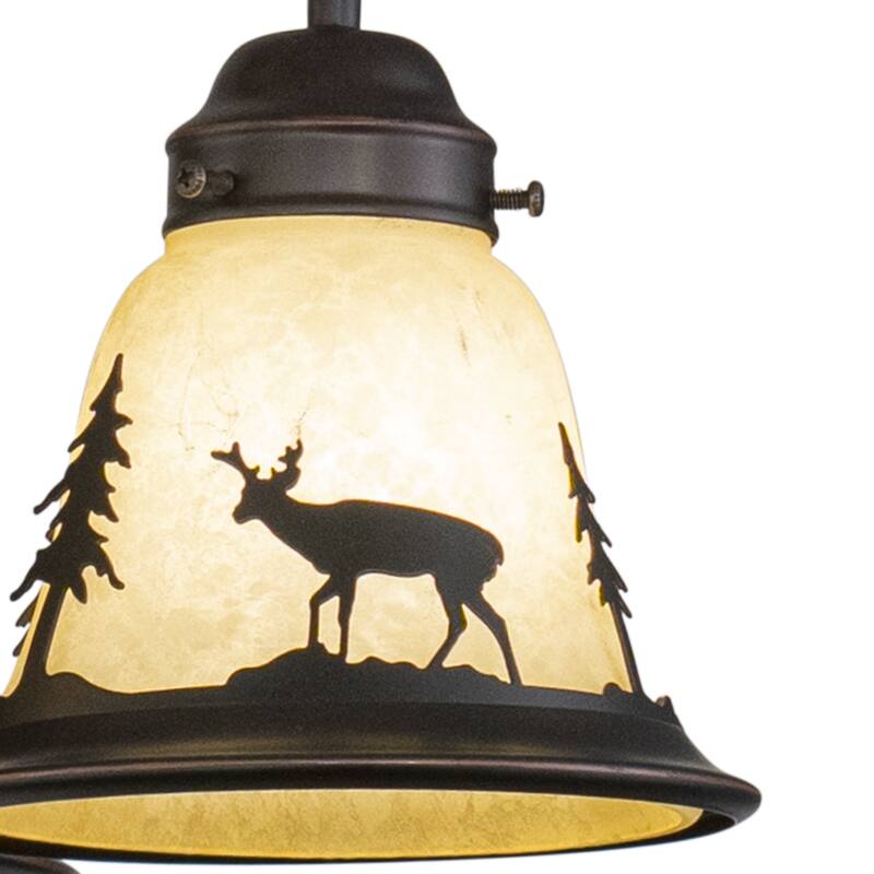 Bryce 3L LED Bronze Rustic Deer Mini Chandelier or Fan Light Kit - 15.5-in W x 10.5-in H x 15.5-in D