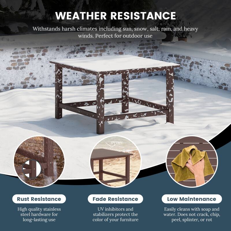 Laguna Outdoor Poly Adirondack 31" Square Coffee Table