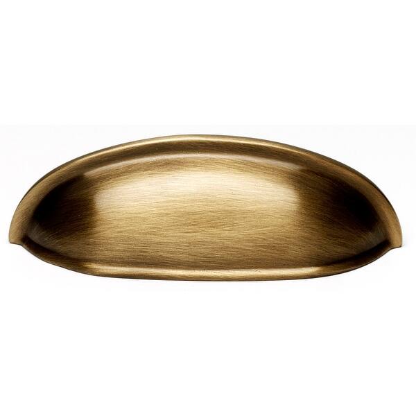 slide 2 of 11, Alno Pulls 3 Inch Center to Center Smooth Shell Cup Cabinet Pull Antique English