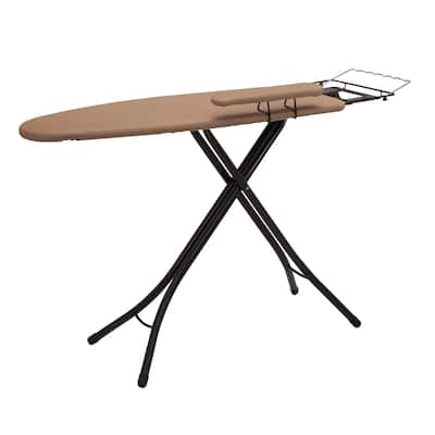 Household Essentials 4-Leg Ironing Station with Sleeve Board and Iron Rest Hanger Bar - 49.0"L x 18.0"W x 38.0"H