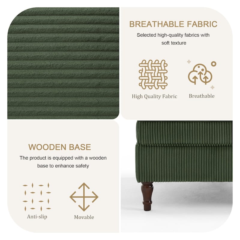 Oversized Sofa Corduroy Tufted Modular Sectional Set