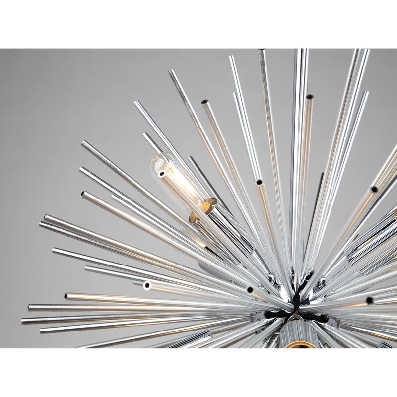 Artcraft Sunburst - 8-Light Chandelier - Chrome