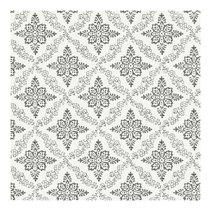 Chesapeake Wynonna Black Geometric Floral Wallpaper - 20.5 x 396 x 0.025