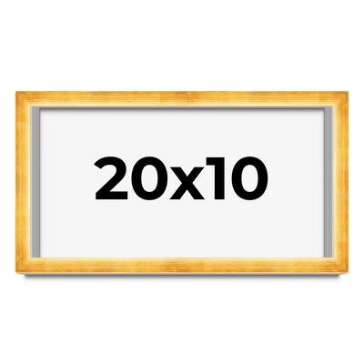 20x10 Shadow Box Frame Gold | 1.625 Inches Deep Real Wood Traditional