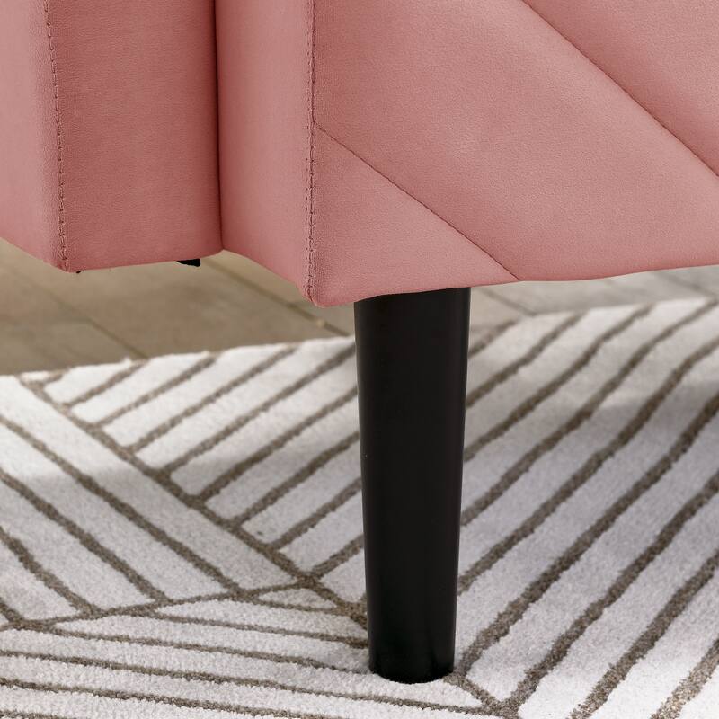 78'' Modern Tufted Velvet Upholstered Convertible Folding Sofa Bed with Adjustable Armrests