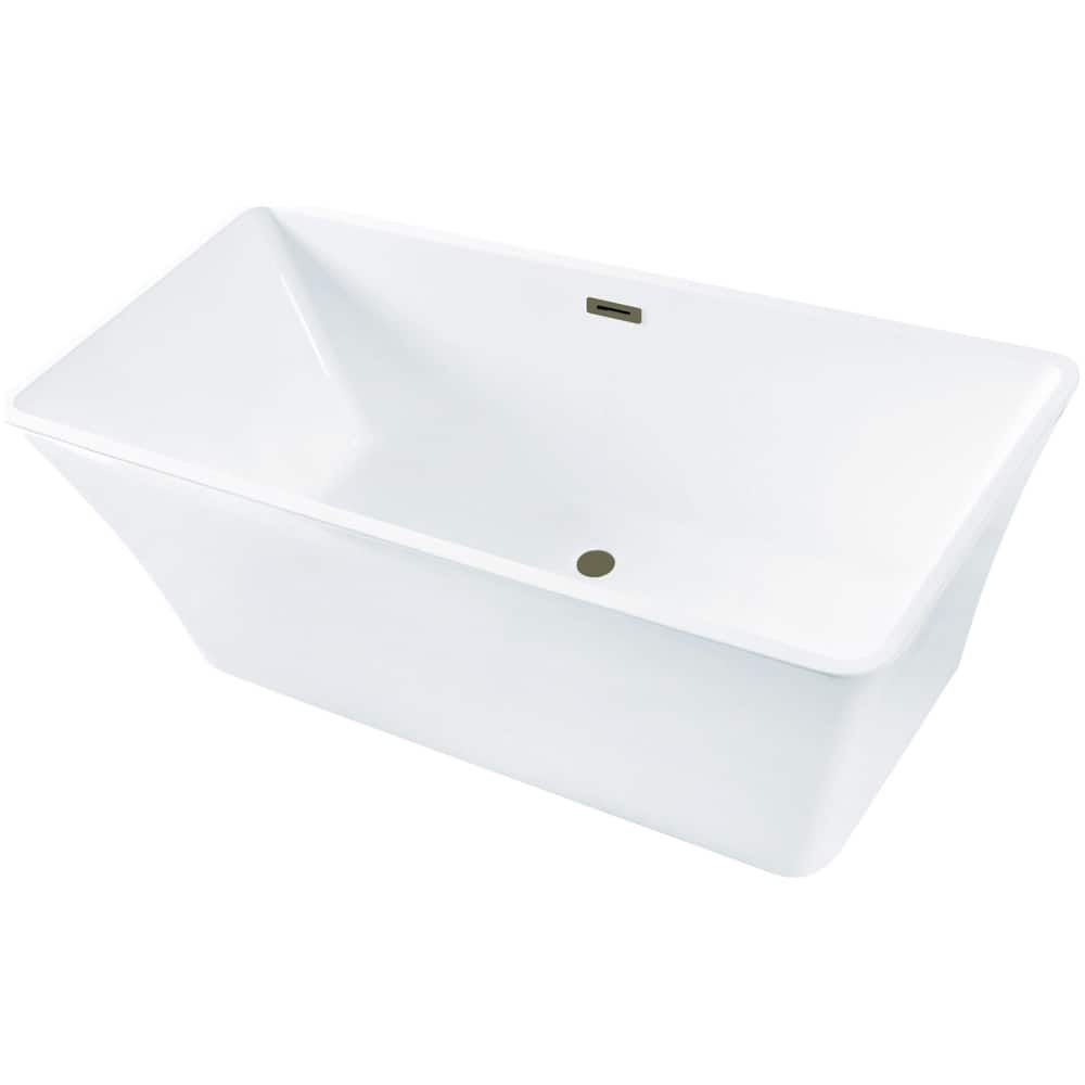 Kingston Brass VTSQ672923C41 Aqua Eden 67" Free Standing Acrylic