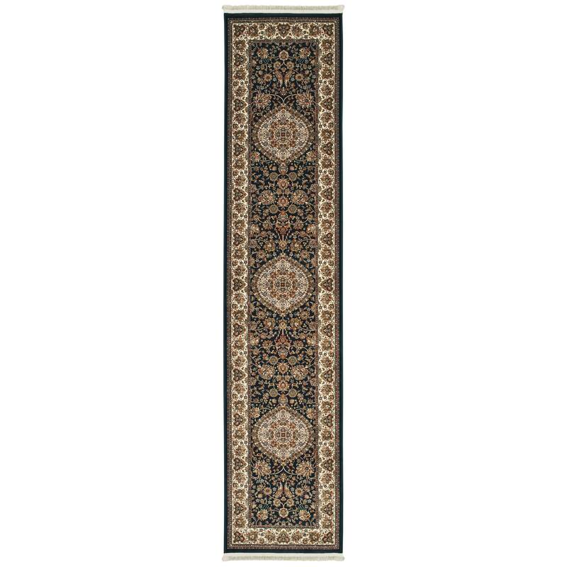 Style Haven Manchester Classic Center Medallion Fringed Area Rug - 2' 3" x 10'