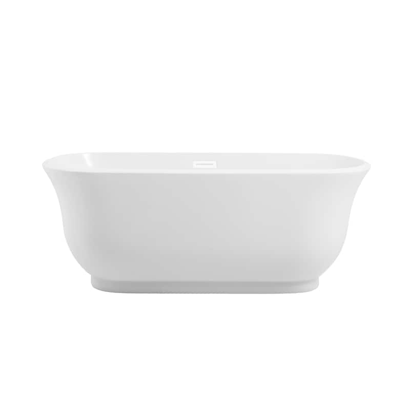 Cameron Soaking Bathtub in Glossy White - Glossy White with White Trim - 22"