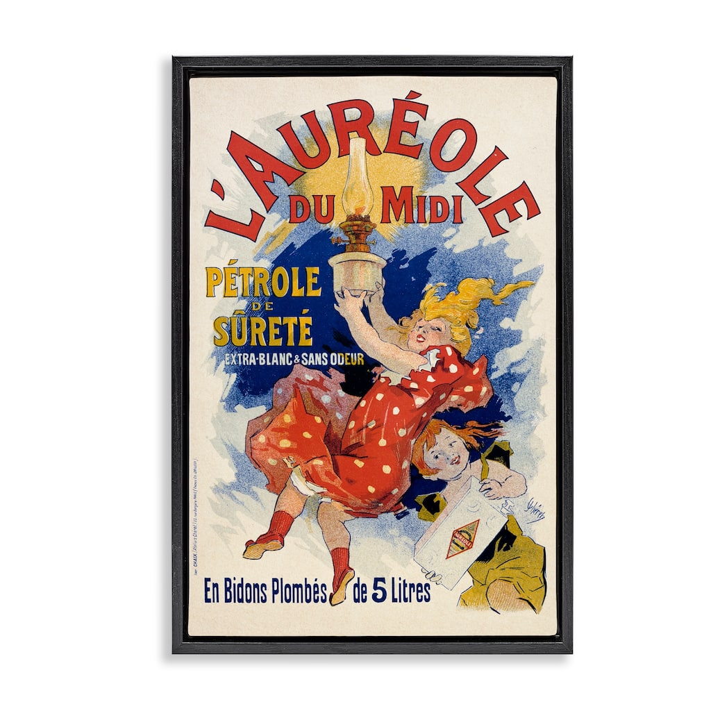 Stupell Antique Oil Lamp Advertisement Framed Floater Canvas Wall Art Design By Marcus Jules