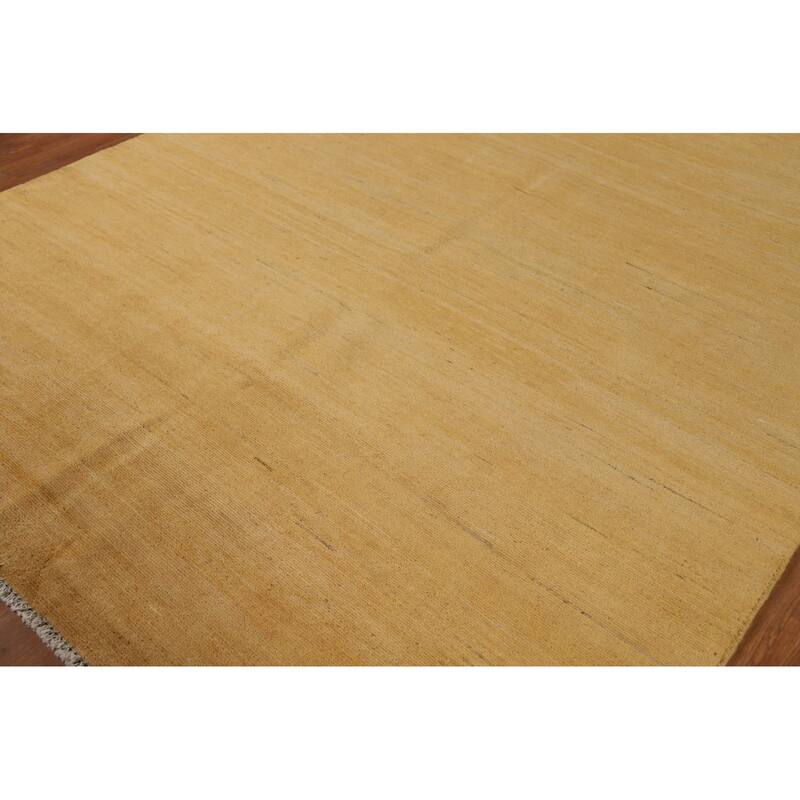 Yellow Gabbeh Modern Area Rug Handmade Wool Carpet - 6'7"x 9'2"