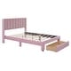 preview thumbnail 8 of 50, Gray Full Velvet Upholstered Bed with Large Storage Drawer - Luxurious Design