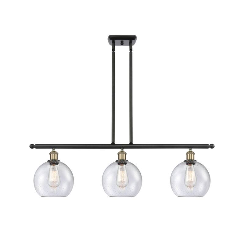 Innovations Lighting 516-3I-11-36 Athens Linear Athens 3 Light 36" - Black Antique Brass / Seedy