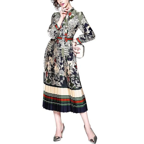Shop Lai Meng Five Cats Womens Dress Brown Multi Size Large L